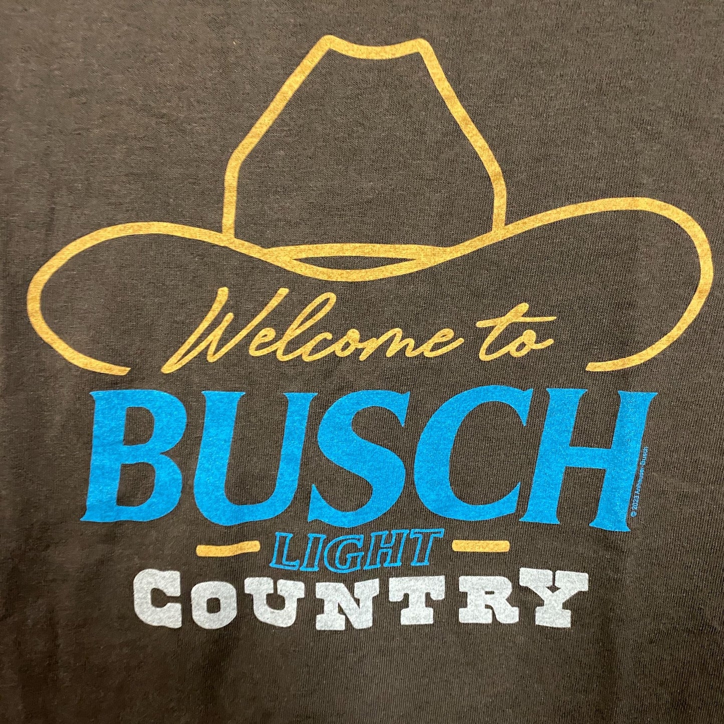 Welcome To Busch Light Country Vintage Style Brown T-Shirt Extra Small