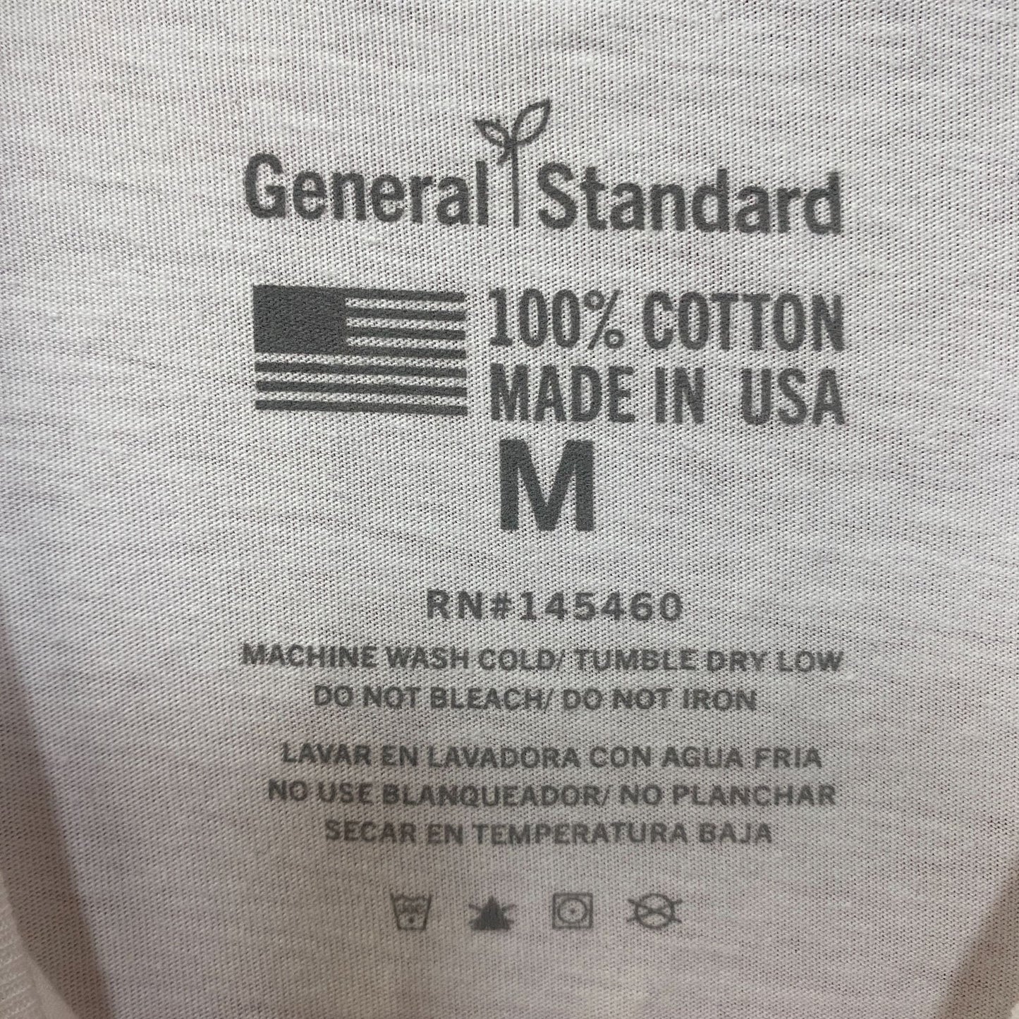 General Standard Patriotic Men's Flag Est. 1776 USA America White T-Shirt Medium