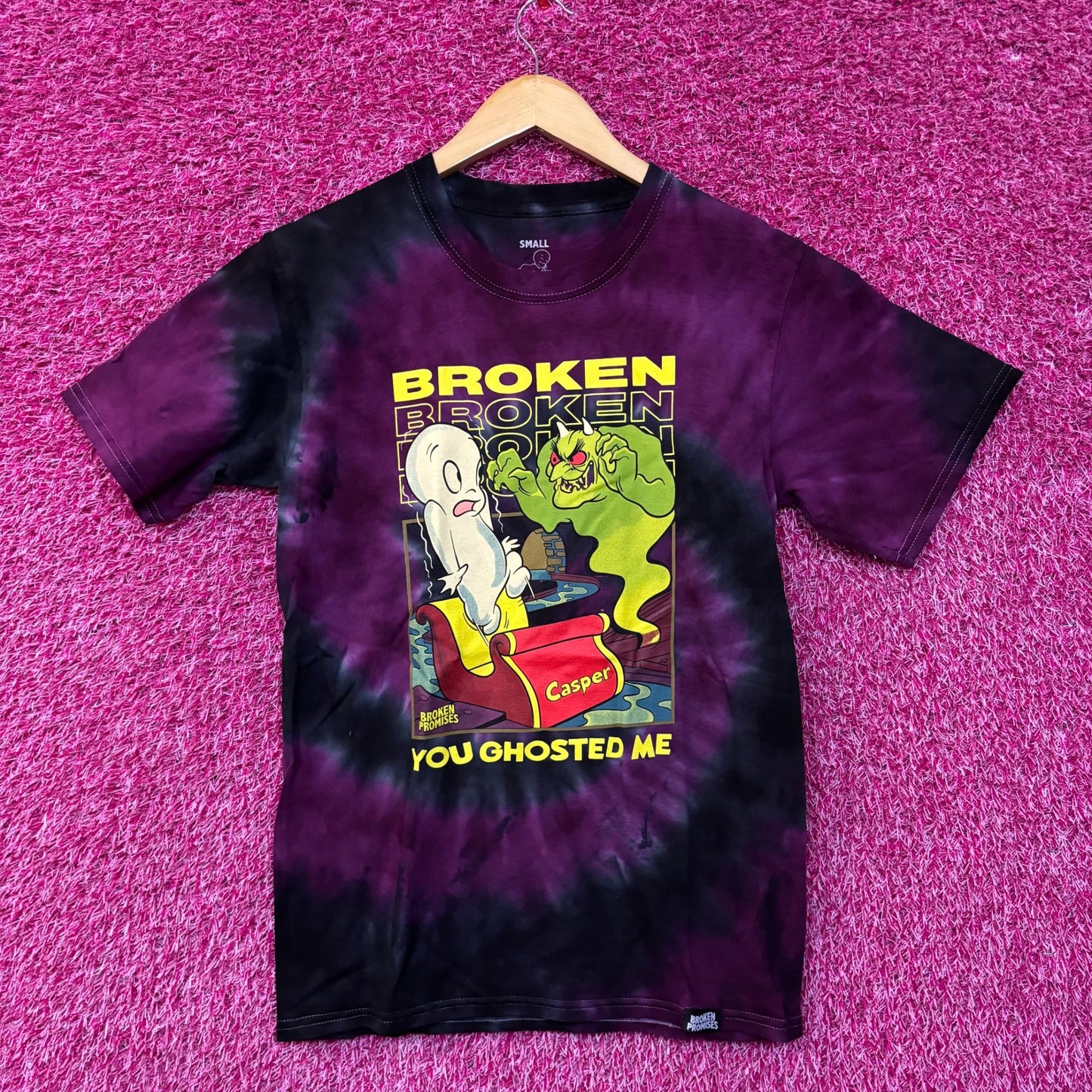 Broken Promises x Casper You Ghosted Me Tie Dye T-Shirt Small