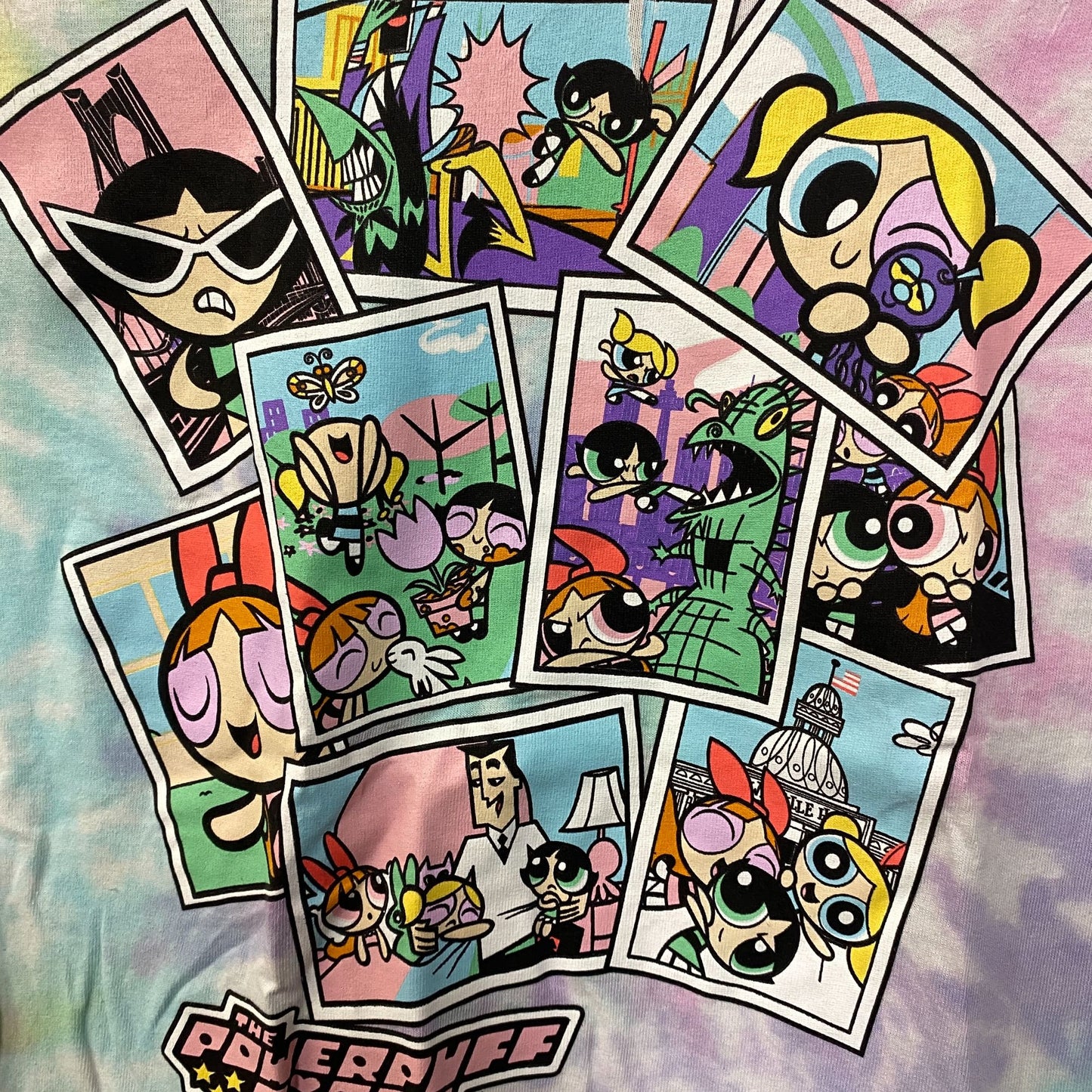 CN The Powerpuff Girls Retro Cartoon Tie Dye T-Shirt Small