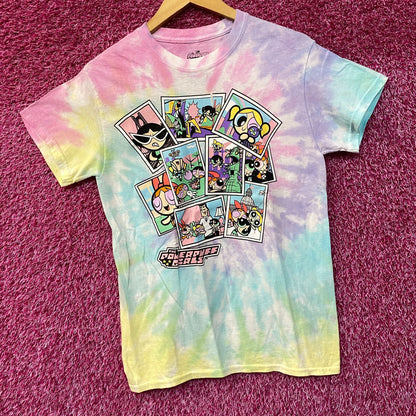 CN The Powerpuff Girls Retro Cartoon Tie Dye T-Shirt Small