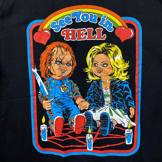 Steven Rhodes Chucky See You In Hell Tarot Card T-Shirt Large