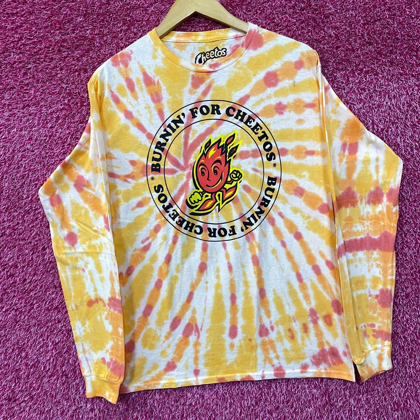 Cheetos Flamin' Hot Promo Tie Dye Long Sleeve T-Shirt Medium
