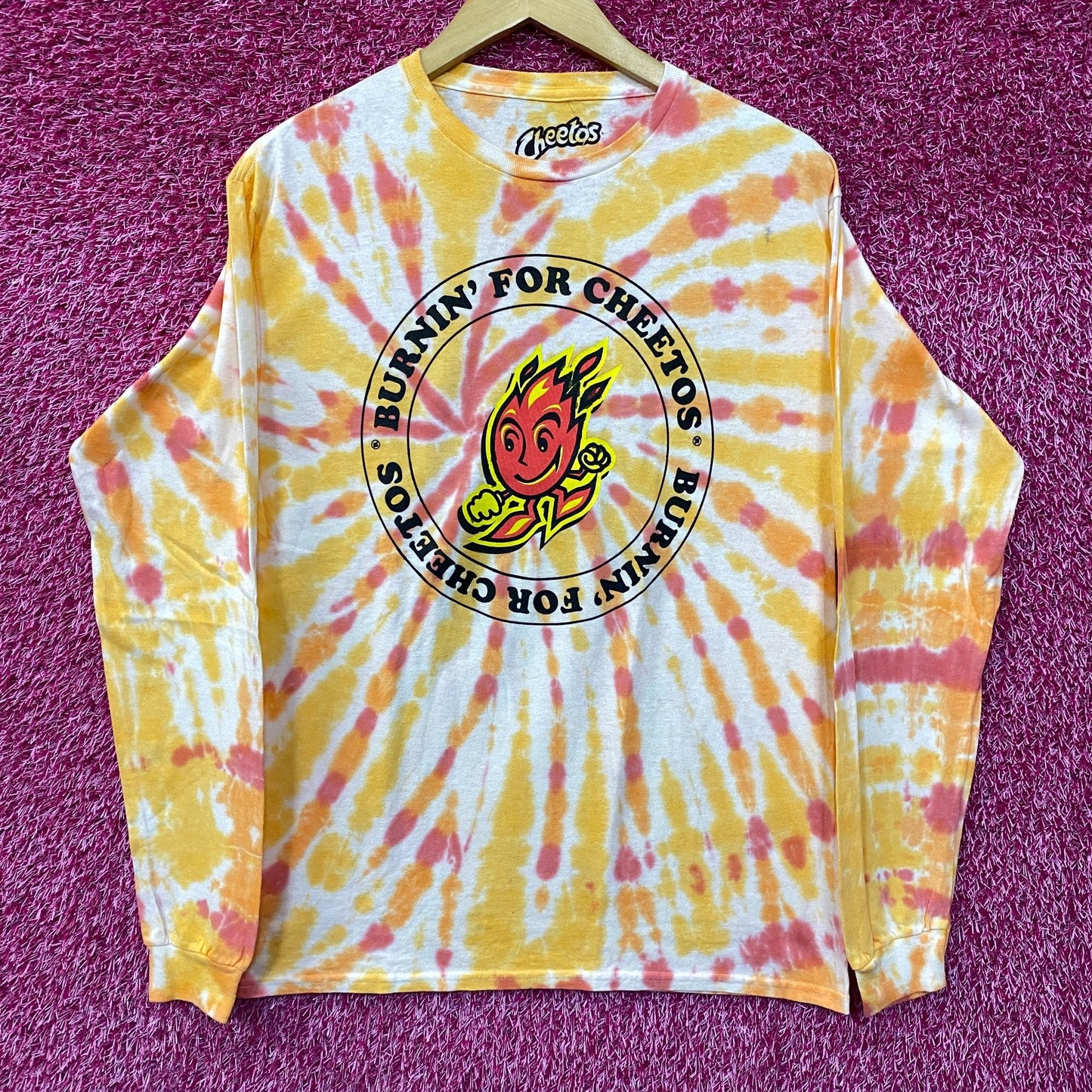 Cheetos Flamin' Hot Promo Tie Dye Long Sleeve T-Shirt Medium