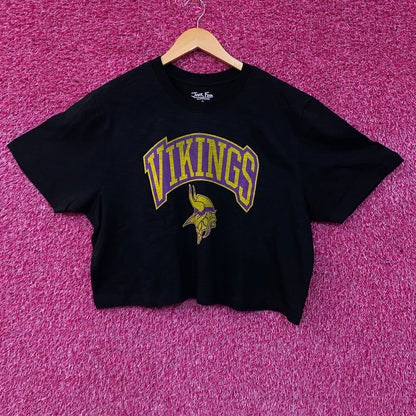 Junk Food Clothing Minnesota Vikings Women's Mock Neck Crop Tee 2XL