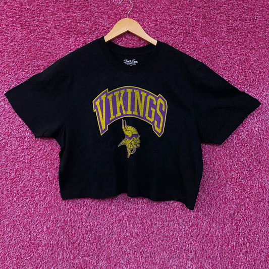 Junk Food Clothing Minnesota Vikings Women's Mock Neck Crop Tee 2XL