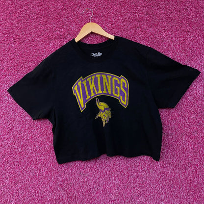 Junk Food Clothing Minnesota Vikings Women's Mock Neck Crop Tee 2XL