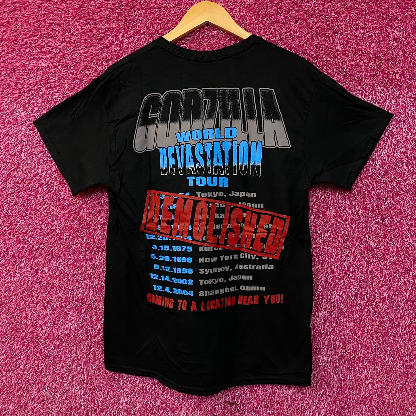 Godzilla World Devastation Tour Double Sided Tshirt size Medium