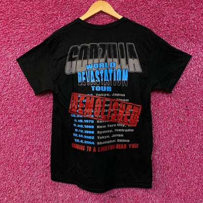 Godzilla World Devastation Tour Double Sided Tshirt size Medium