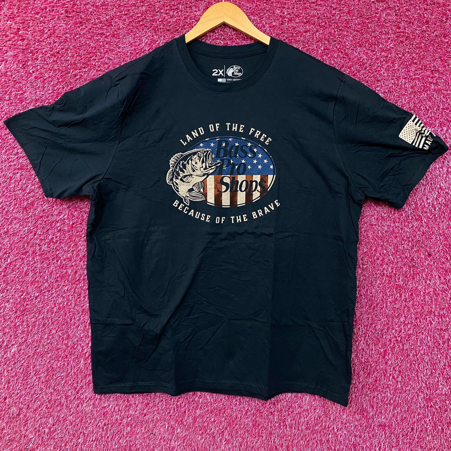 Bass Pro Shops USA Land Of The Free Graphic T-Shirt 2XL