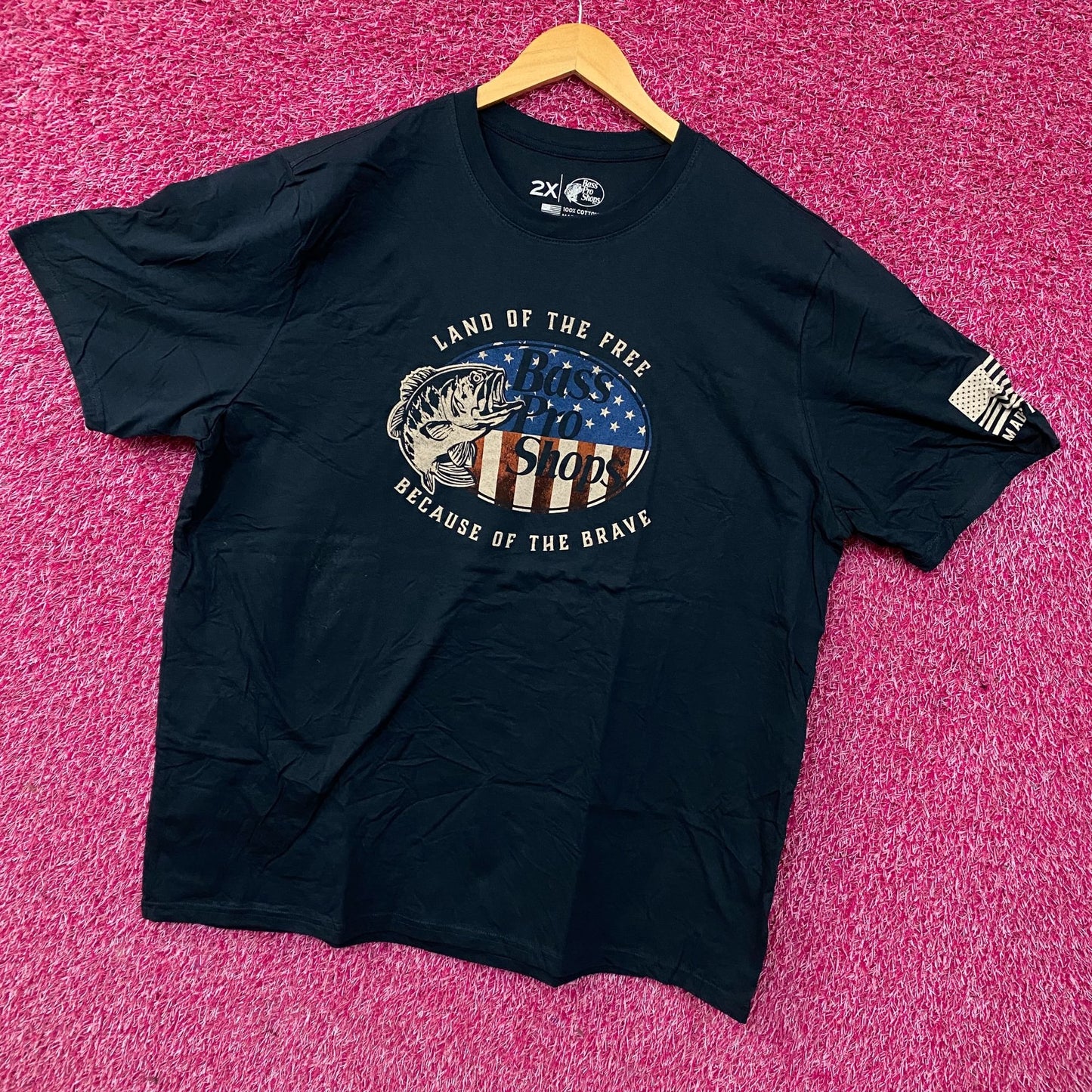Bass Pro Shops USA Land Of The Free Graphic T-Shirt 2XL