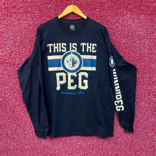NHL Winnipeg Jets "The Peg" Long Sleeve Blue T-Shirt XL