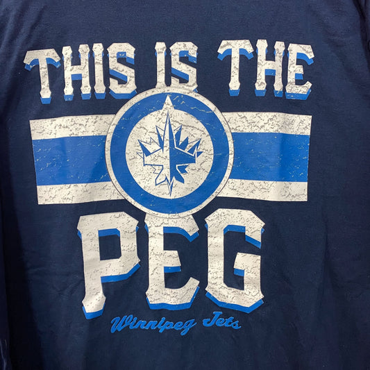 NHL Winnipeg Jets "The Peg" Long Sleeve Blue T-Shirt XL