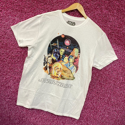 Star Wars 1977 Illustrated Dewback Promo Movie Poster Tee L