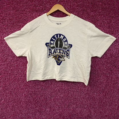Junk Food Clothing Baltimore Ravens Women's Mock Neck Crop T-Shirt 2XL