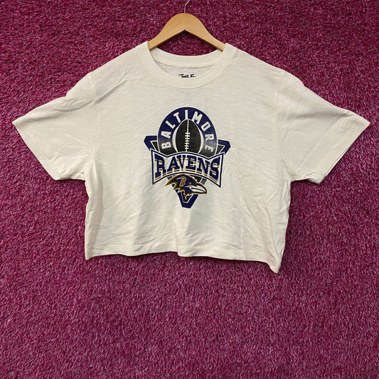 Junk Food Clothing Baltimore Ravens Women's Mock Neck Crop T-Shirt 2XL