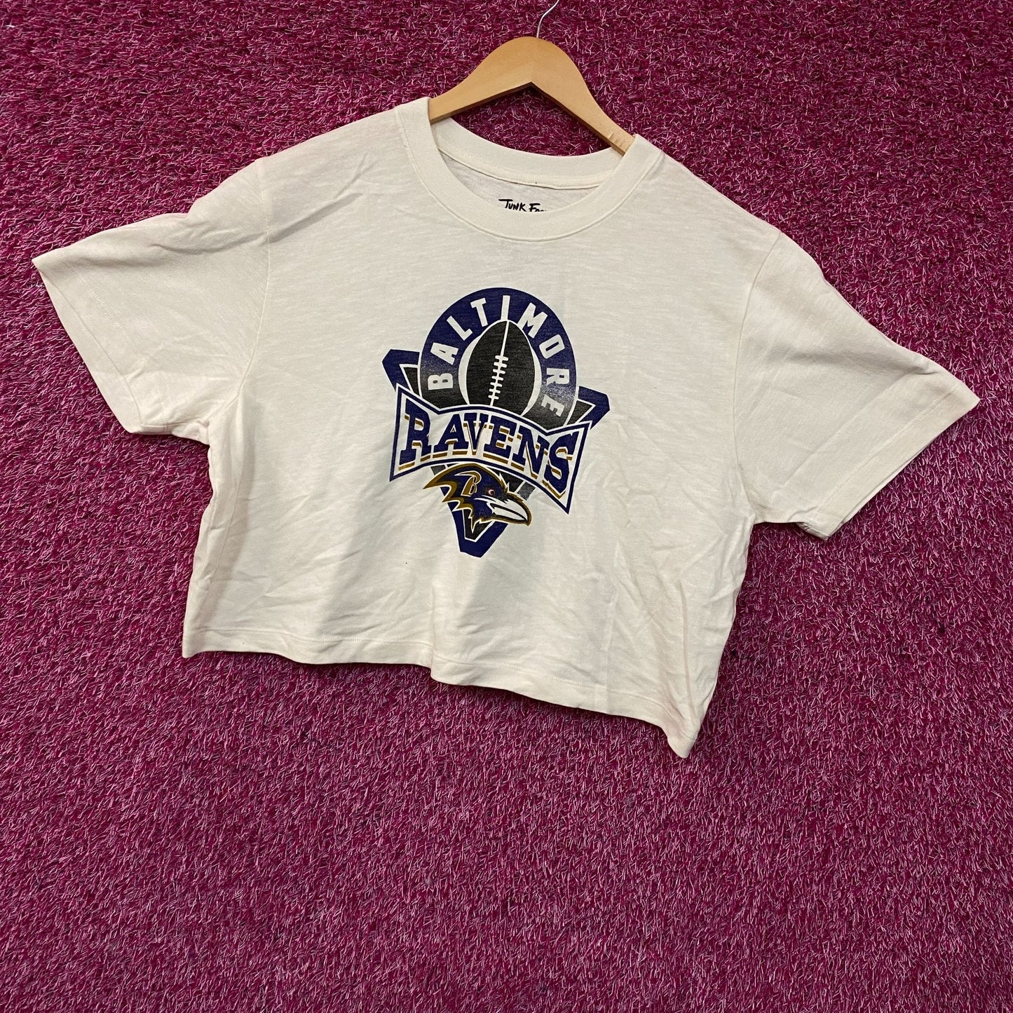 Junk Food Clothing Baltimore Ravens Women's Mock Neck Crop T-Shirt 2XL