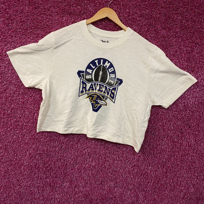 Junk Food Clothing Baltimore Ravens Women's Mock Neck Crop T-Shirt 2XL