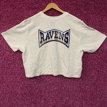 Junk Food Clothing Baltimore Ravens Women's Mock Neck Crop T-Shirt 2XL