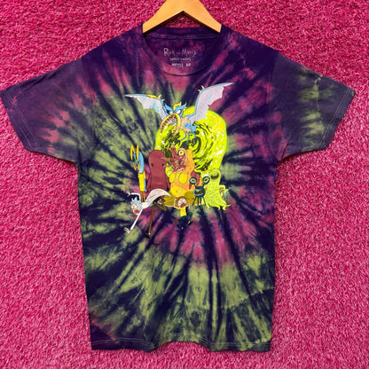 Rock and Morty Aliens Escaping portal tiedye T-shirt size medium