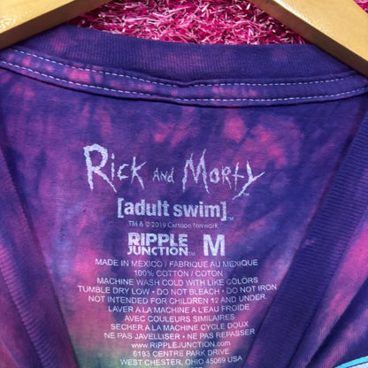 Rock and Morty Aliens Escaping portal tiedye T-shirt size medium
