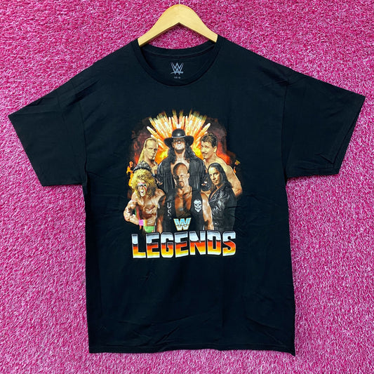 WWE Legends Wrestling Champions Poster T-Shirt Large