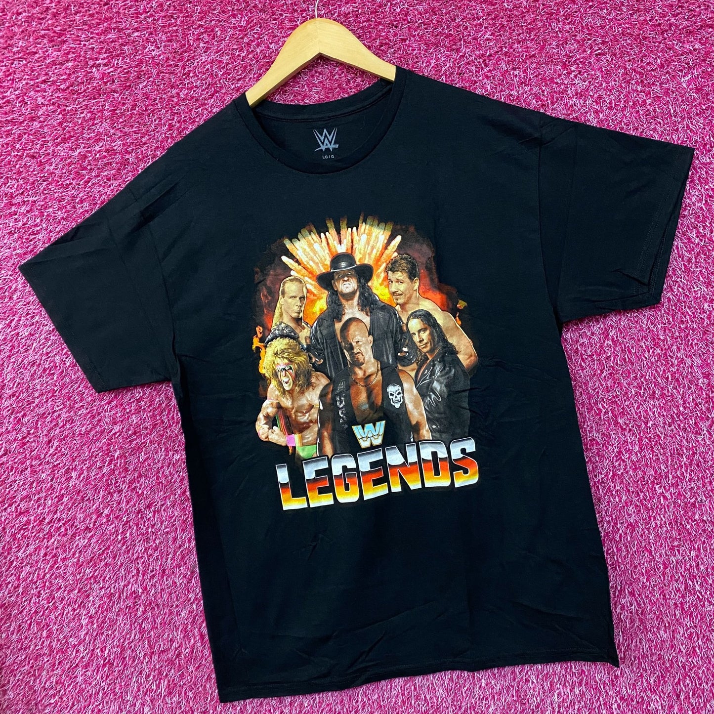 WWE Legends Wrestling Champions Poster T-Shirt Large