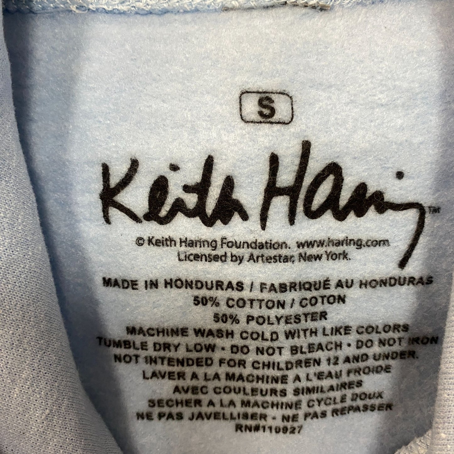 Keith Haring Hoodie Sweatshirt Mens Small Blue Pisa 89 Art