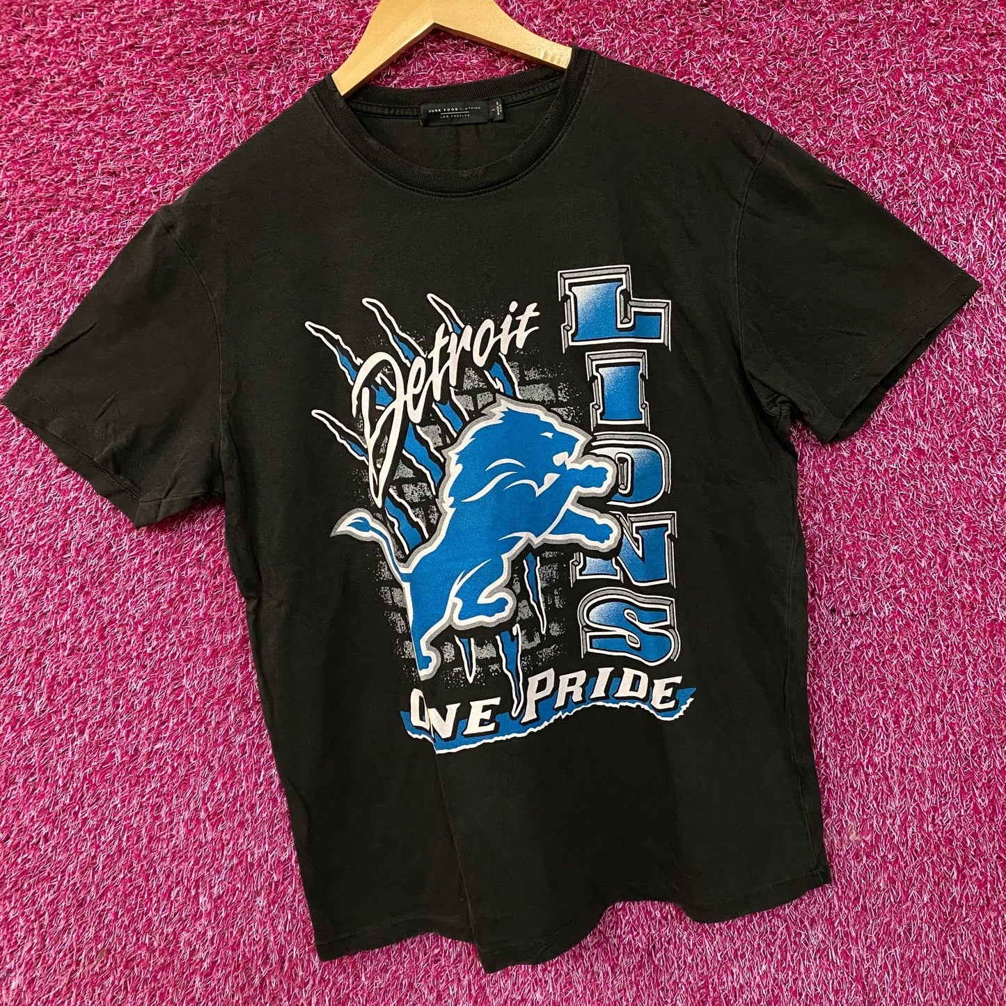 Junk Food Clothing Women's Detroit Lions One Pride Vintage Tee Large