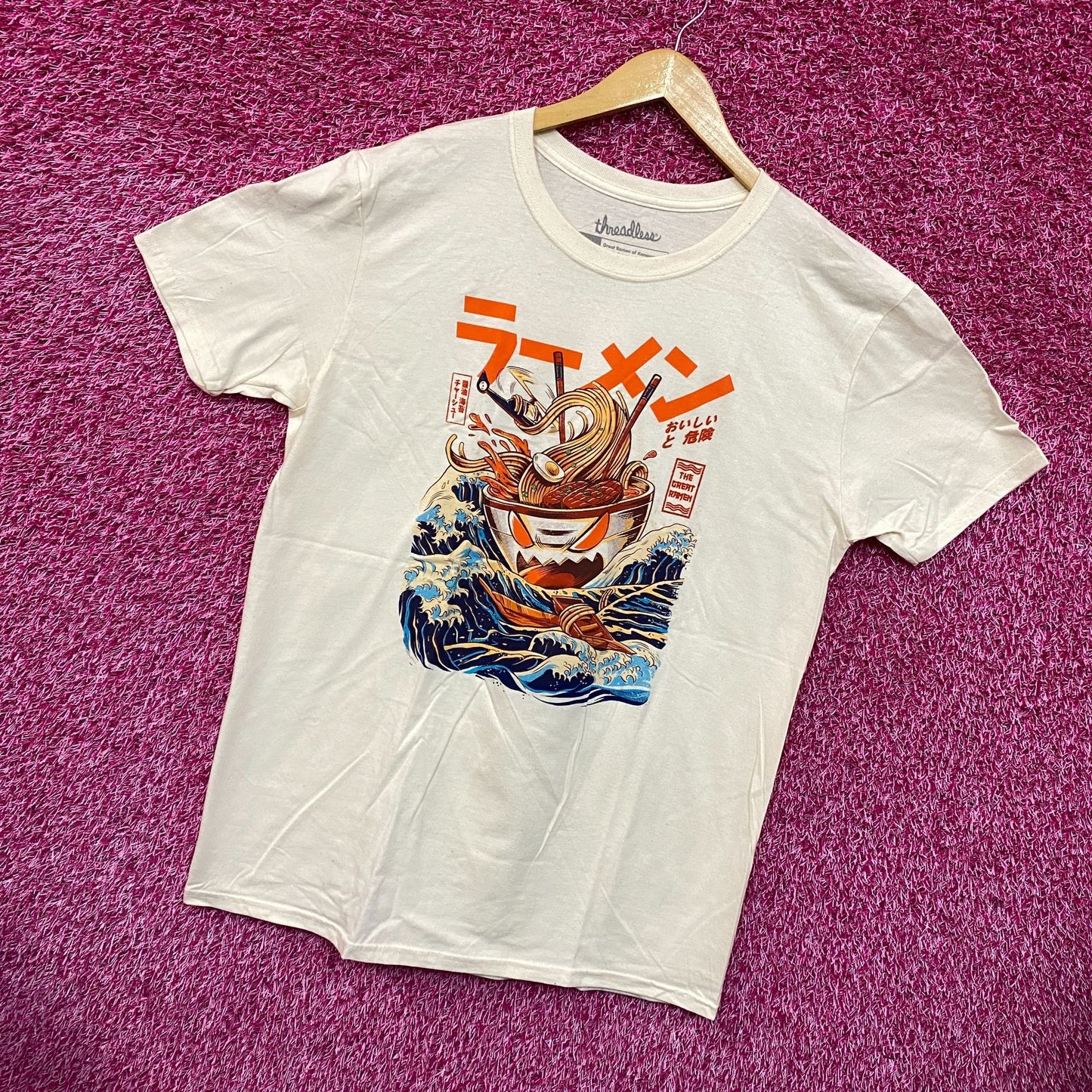 Great Ramen of Kanagawa Kaiju Ramen Threadless Pop Art Tee L