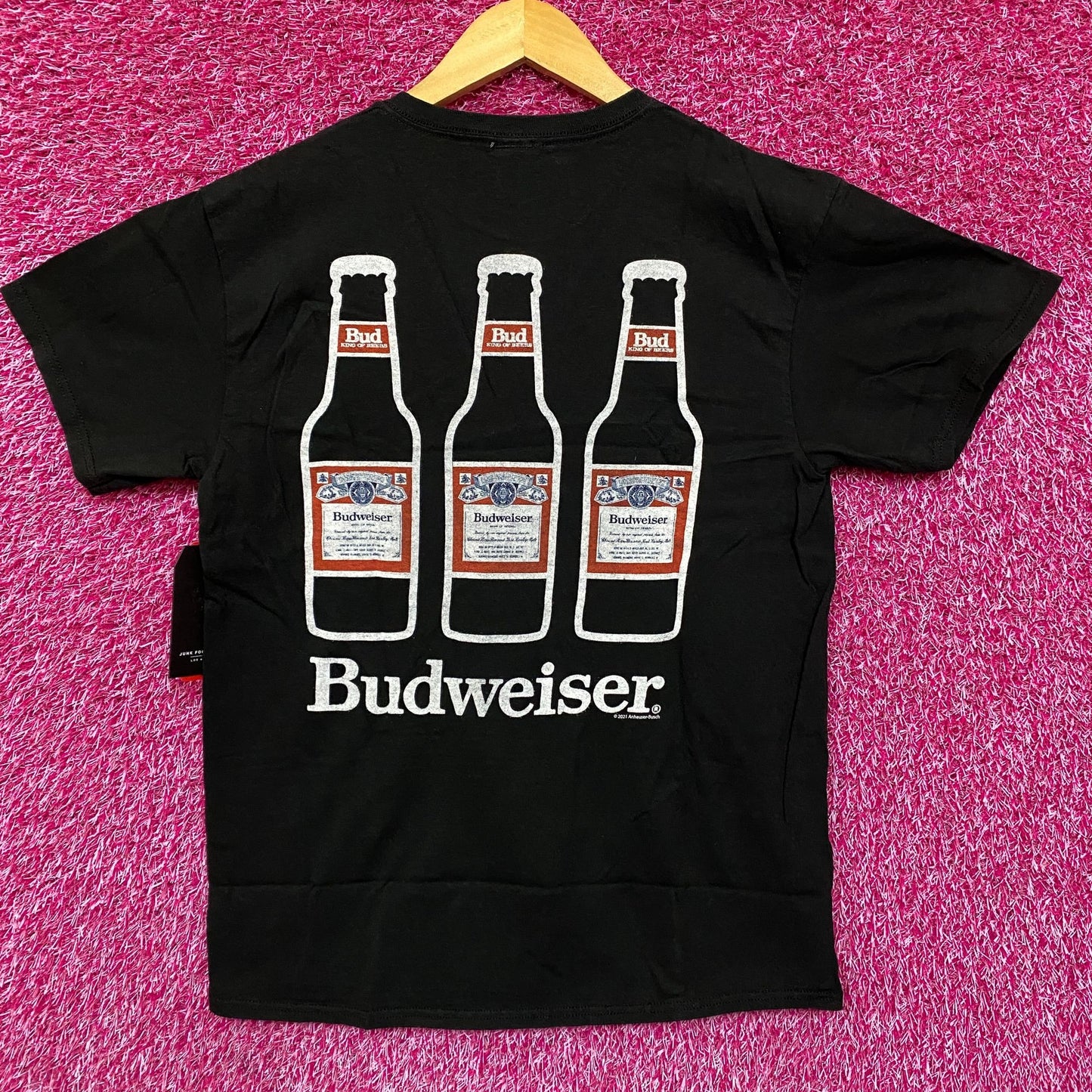 Budweiser King Of Beers Logo Beer Bottles T-Shirt Small