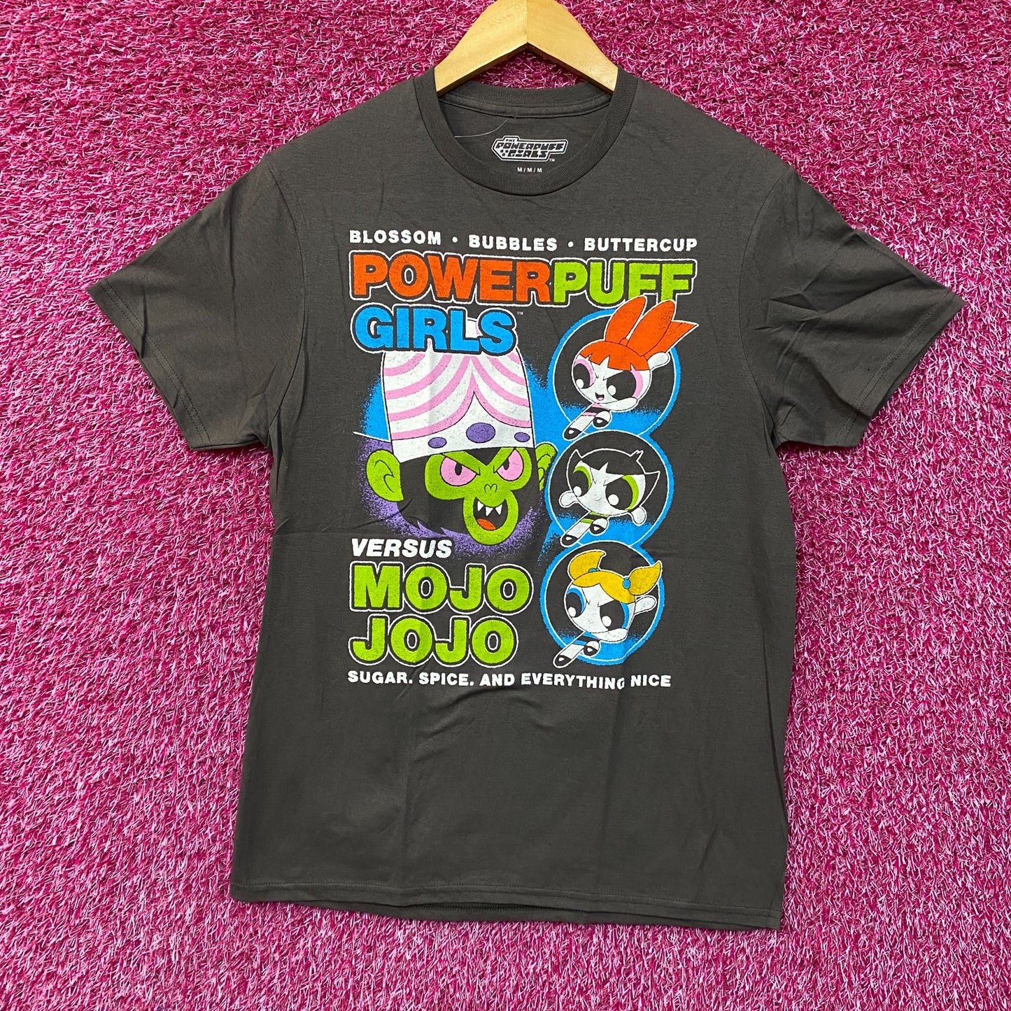 The Power Puff Girls Vs Mojo Jojo Cartoon Classic Retro Design T-Shirt Medium
