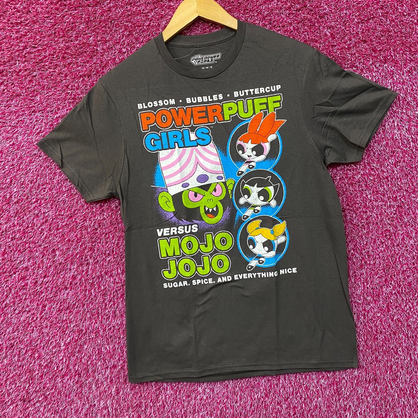 The Power Puff Girls Vs Mojo Jojo Cartoon Classic Retro Design T-Shirt Medium