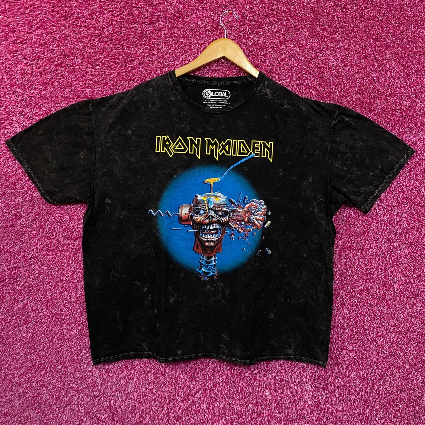 Iron Maiden Can I Play With Madness Mineral wash oversized Tshirt size XL