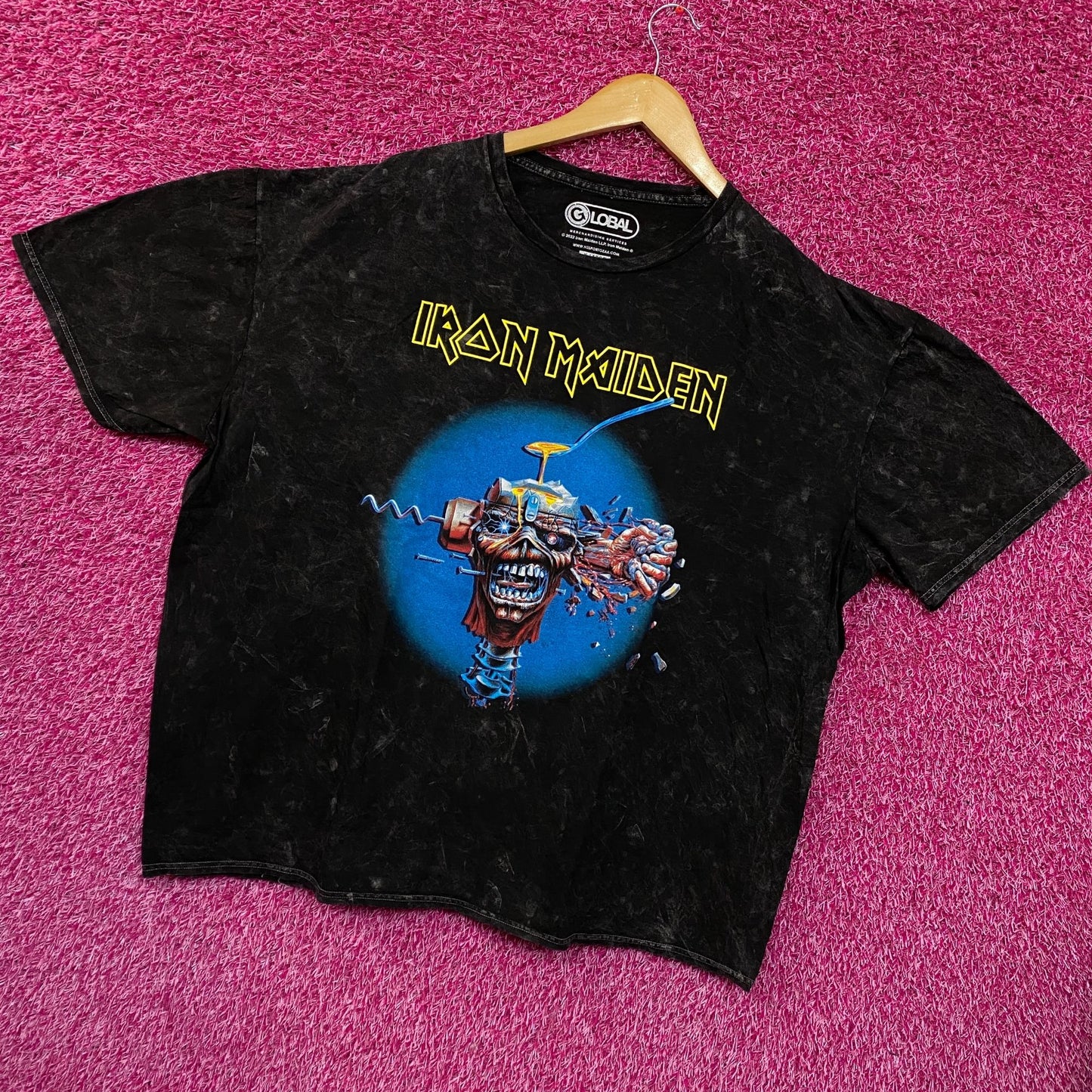 Iron Maiden Can I Play With Madness Mineral wash oversized Tshirt size XL