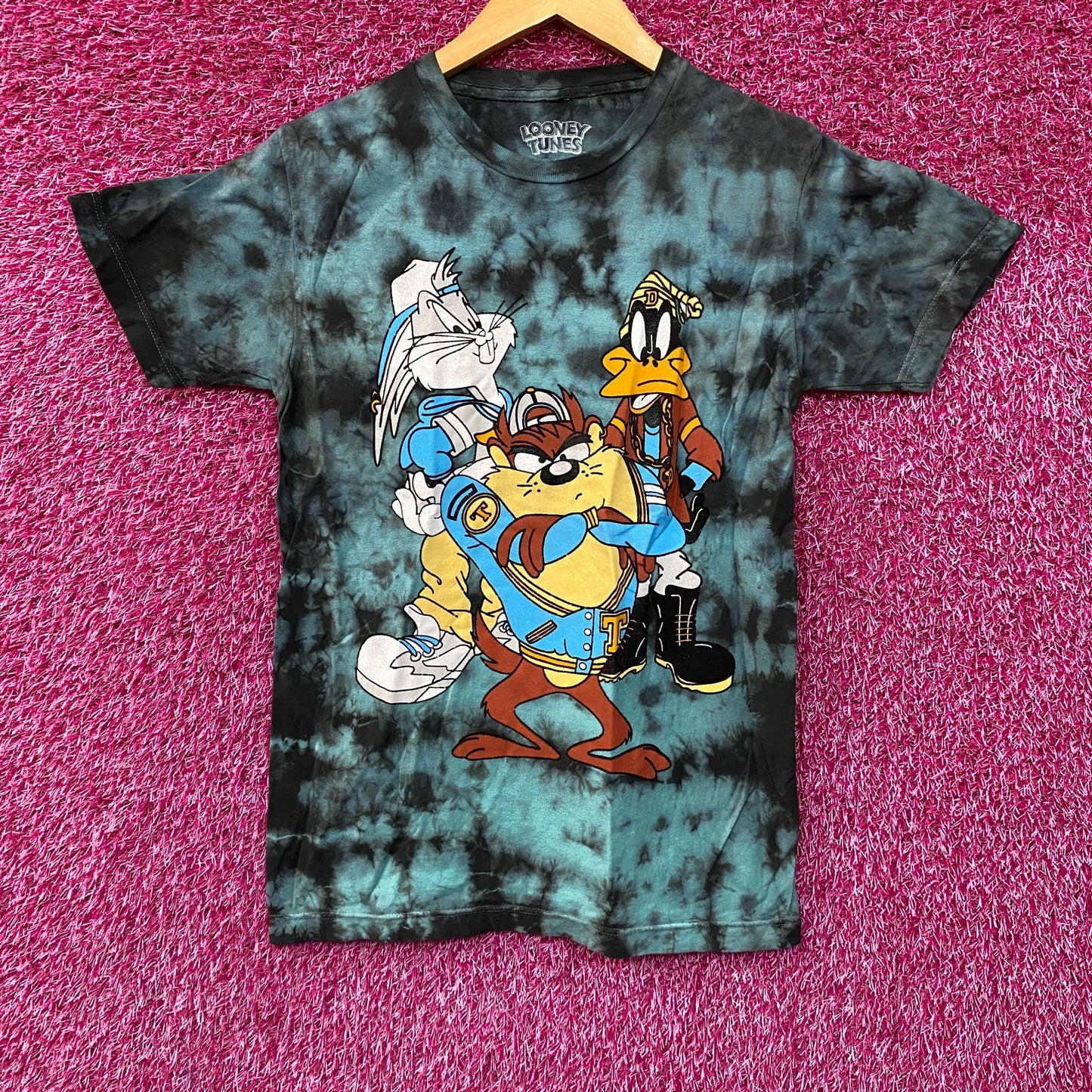 Looney Tunes - Bugs Bunny, Daffy Duck, and Taz- Tie Dye T-Shirt Small