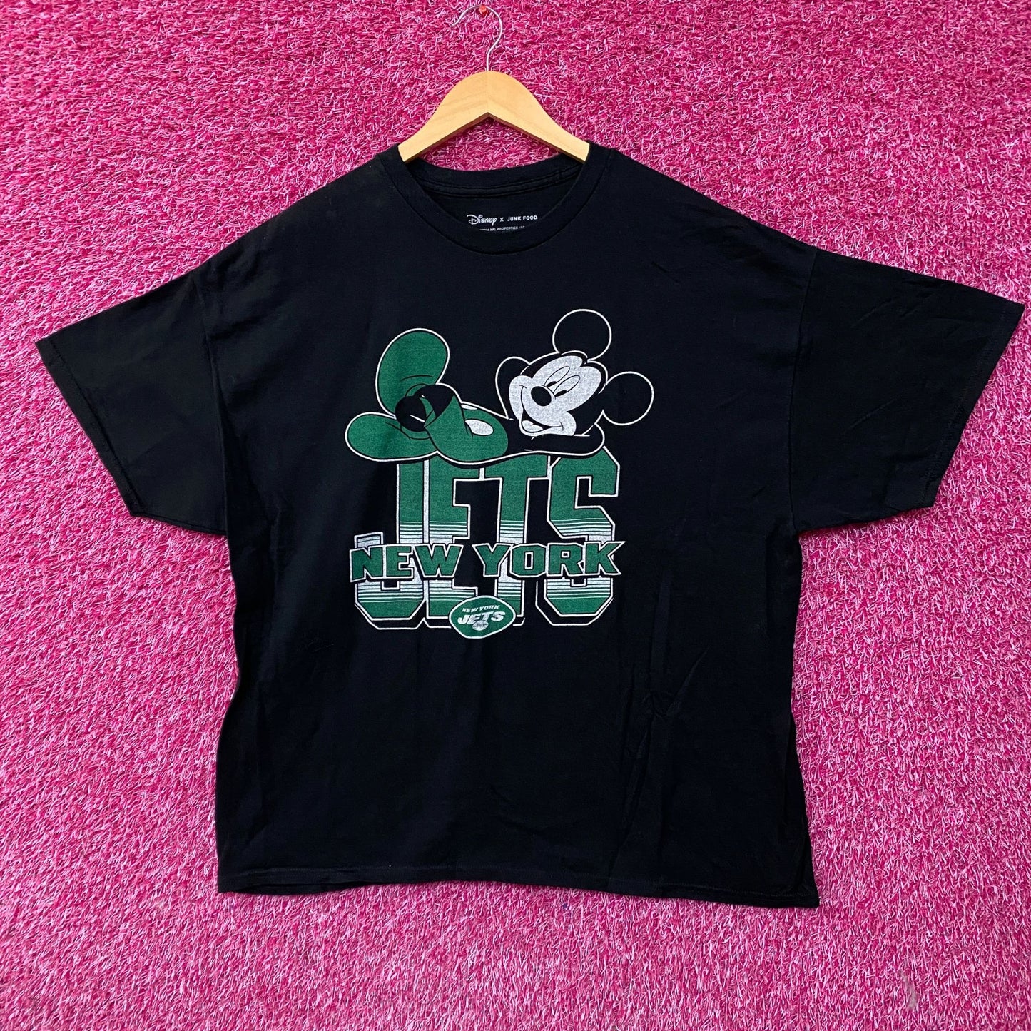 Junk Food x NFL Disney Mickey Mouse Kick Back New York Jets Shirt 2XL