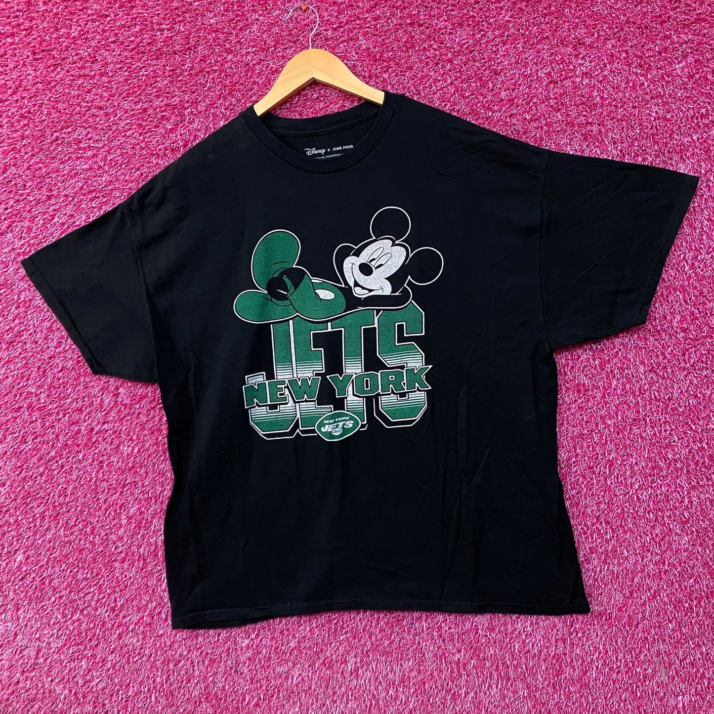 Junk Food x NFL Disney Mickey Mouse Kick Back New York Jets Shirt 2XL