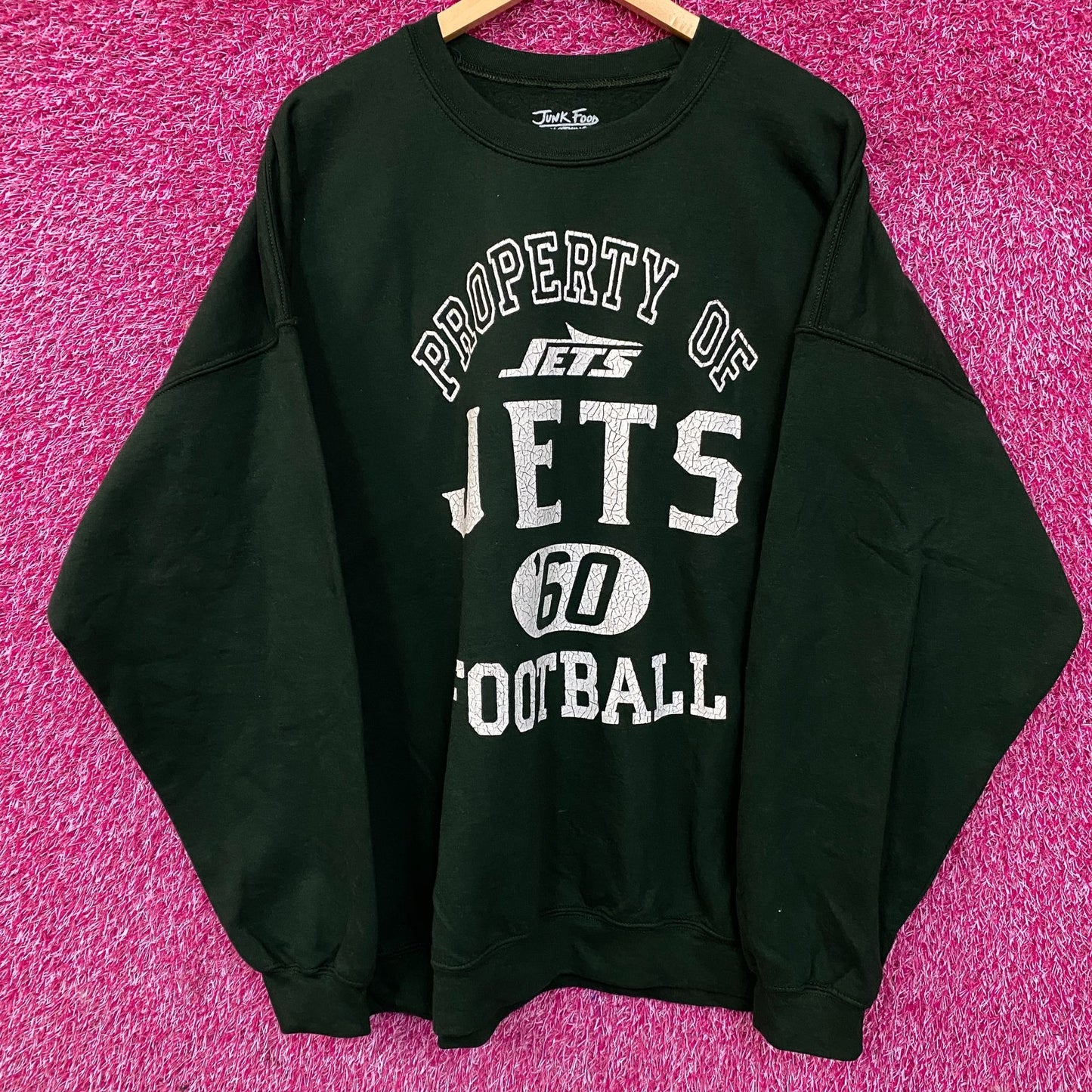 Junk Food Clothing New York Jets Property of Jets NFL Green Sweatshirt 2XL