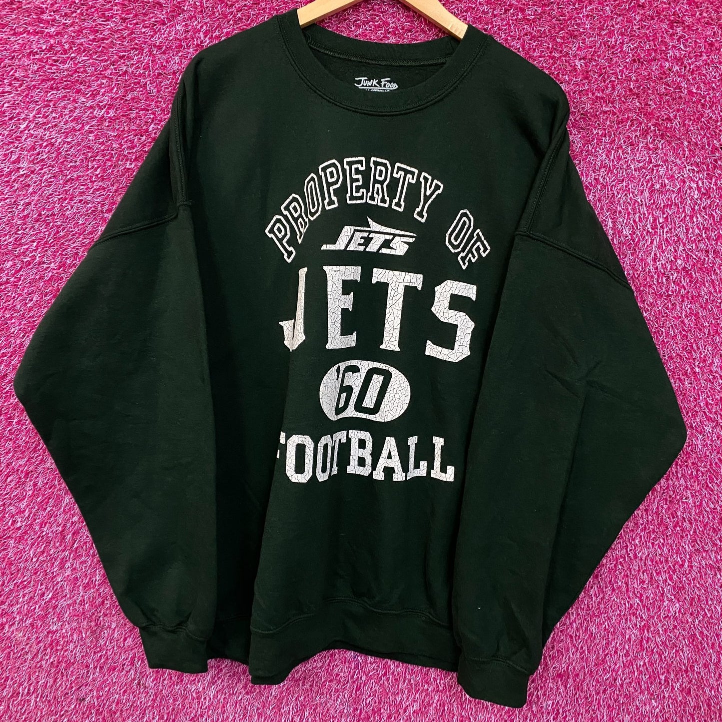 Junk Food Clothing New York Jets Property of Jets NFL Green Sweatshirt 2XL
