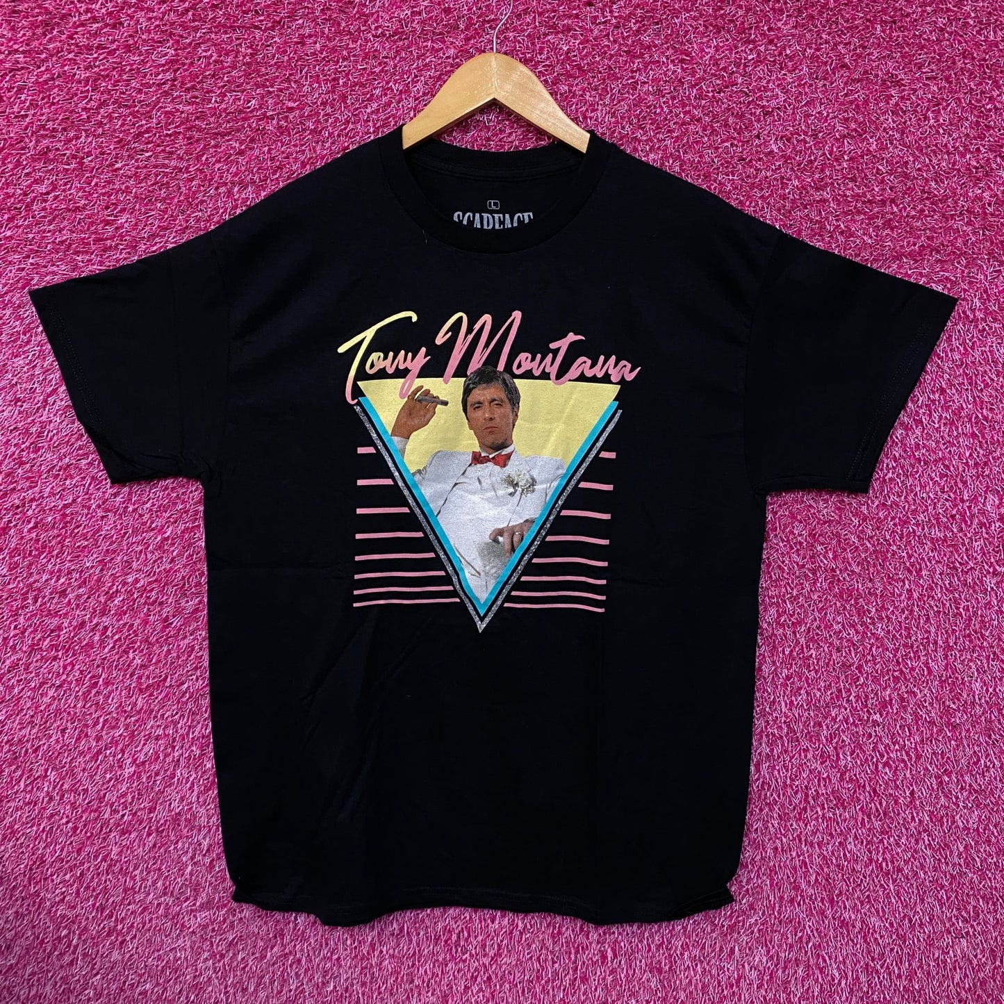 Tony Montana Miami Drug Lord Scare Face Movie Promo Tee L