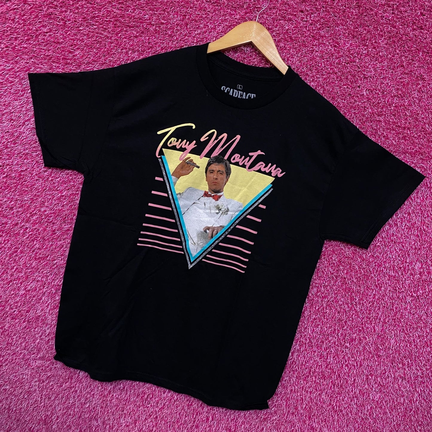 Tony Montana Miami Drug Lord Scare Face Movie Promo Tee L