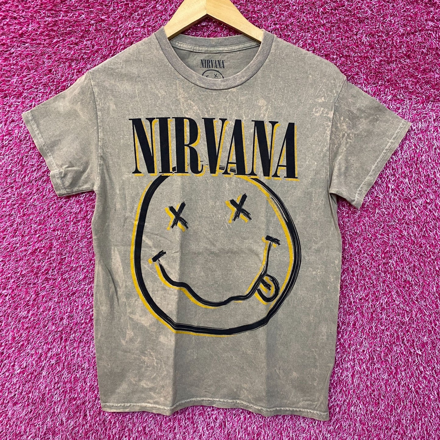 Nirvana Nevermind Tour Art Dead Eye Smiley Grunge Band Tee S