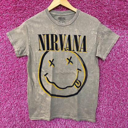 Nirvana Nevermind Tour Art Dead Eye Smiley Grunge Band Tee S