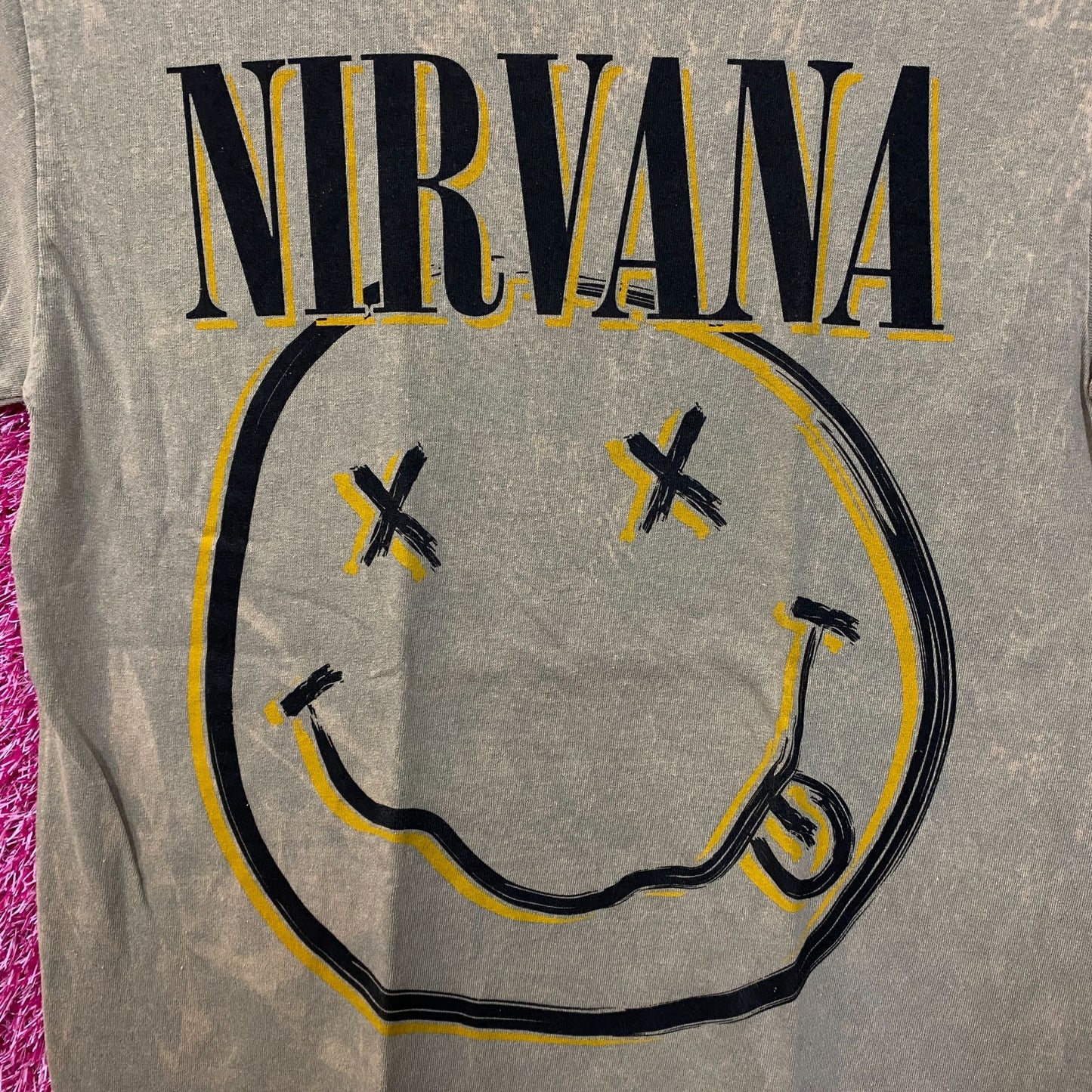 Nirvana Nevermind Tour Art Dead Eye Smiley Grunge Band Tee S