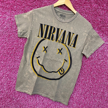 Nirvana Nevermind Tour Art Dead Eye Smiley Grunge Band Tee S