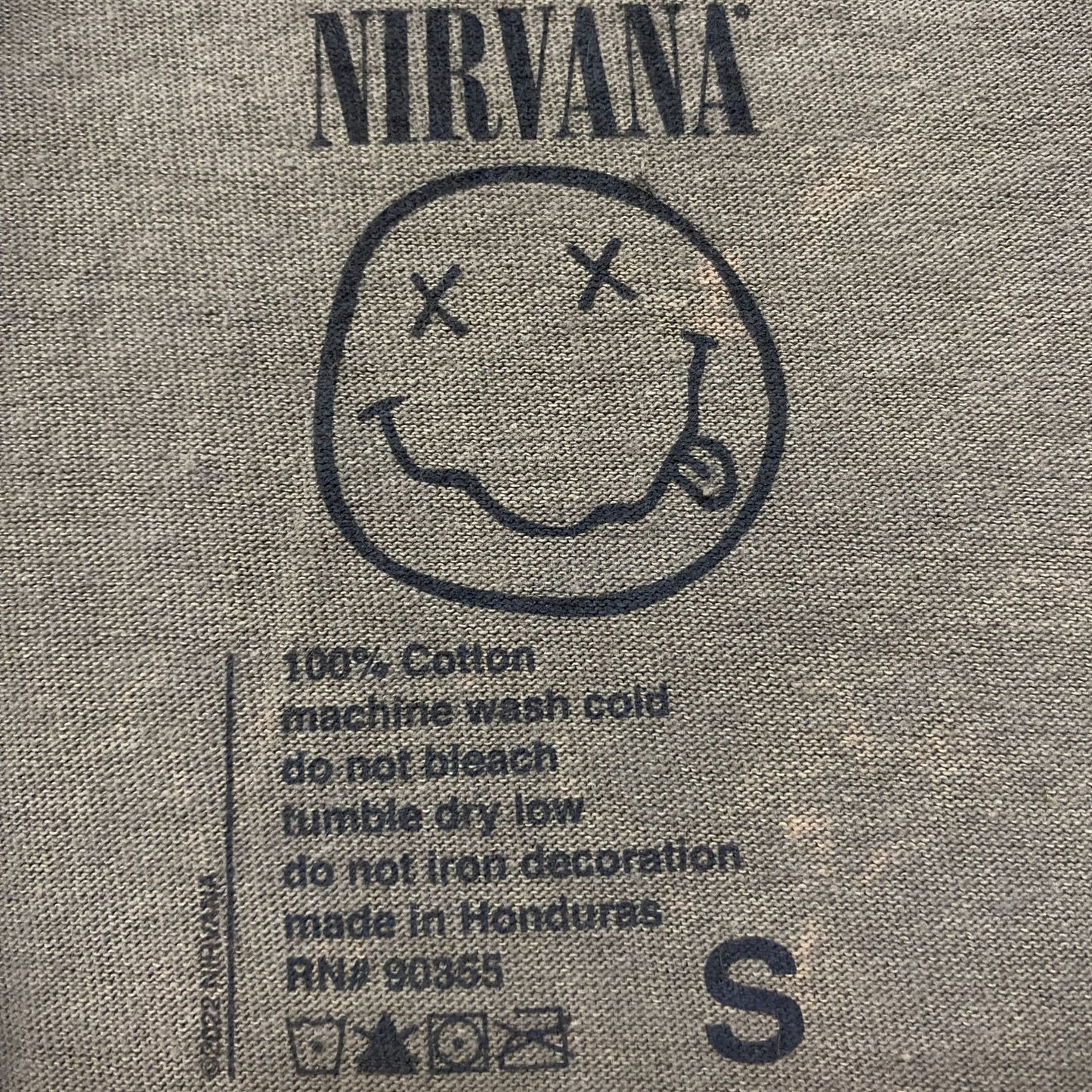 Nirvana Nevermind Tour Art Dead Eye Smiley Grunge Band Tee S