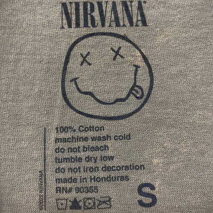 Nirvana Nevermind Tour Art Dead Eye Smiley Grunge Band Tee S