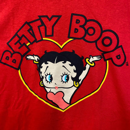 Betty Boop Red Heart Graphic Design T-Shirt XL