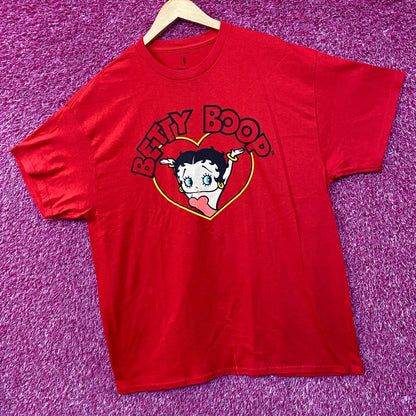 Betty Boop Red Heart Graphic Design T-Shirt XL